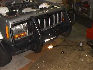 The grille guard is now installed.